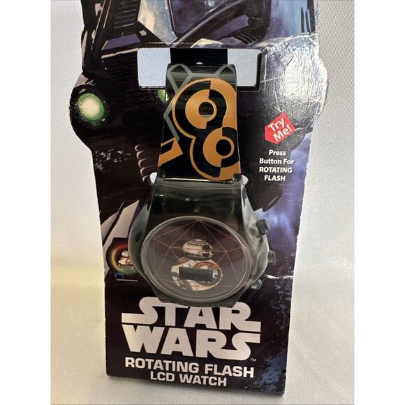 Disney Star Wars Lucasfilm Rotating Flash LCD Watch BB8 Needs Battery New - Picture 2 of 6